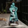 Waterfall Incense Burner Couple Hug Love Statue Model Ceramics Ornament Creative Air Freshener Handicraft Incense Cone Holder for Adult Sex Wear
