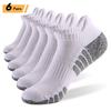 6 Pairs Sports Ankle Socks Athletic Low-cut Socks Thick Knit Autumn Winter Socks Breathable Quick Dry Socks Wear-resistant Lightweight Anti-skid