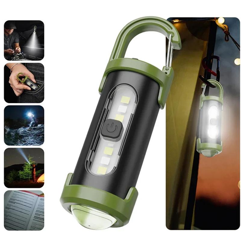 LED Camping Light Type-C USB Rechargeable Waterproof 400mAh 100LM Tent Light with Hook 3 Modes Outdoor Lighting