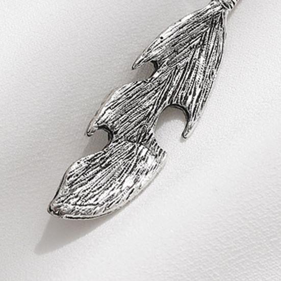 1 пара женских серег-крючков в форме пера в стиле ретро, ​​богемный стиль, искусственная бирюза, украшение для ушей, ювелирные изделия, длинные висячие серьги