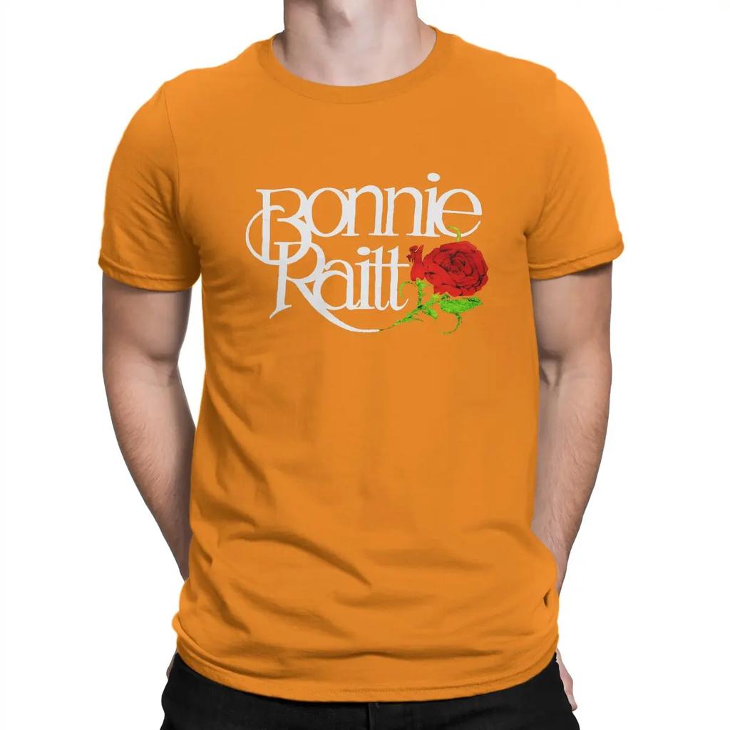 Logo Men T Shirt Bonnie Raitt Singer Funny Tees Short Sleeve Round Neck T-Shirt Pure Cotton Summer Tops
