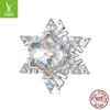 Ice Flower Beads S925 Sterling Silver Snowflake Beads Diy Bracelet Beaded Accessories Autumn And Winter Light Luxury High Sense
