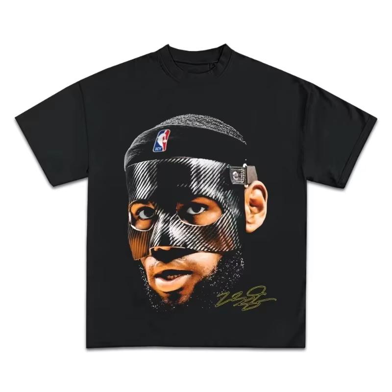 American Vintage Brand T-shirts Summer Tops Streetwear LeBron James Basketball Star T Shirt Men Wome Vintage Top Hip Hop Streetwear Oversized Tshirt