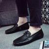 Плоская нескользящая и водонепроницаемая мужская повседневная обувь с круглым носком, мужская кожаная обувь, новинка, дешевая распродажа, корейский стиль, без застежек, распродажа, pu