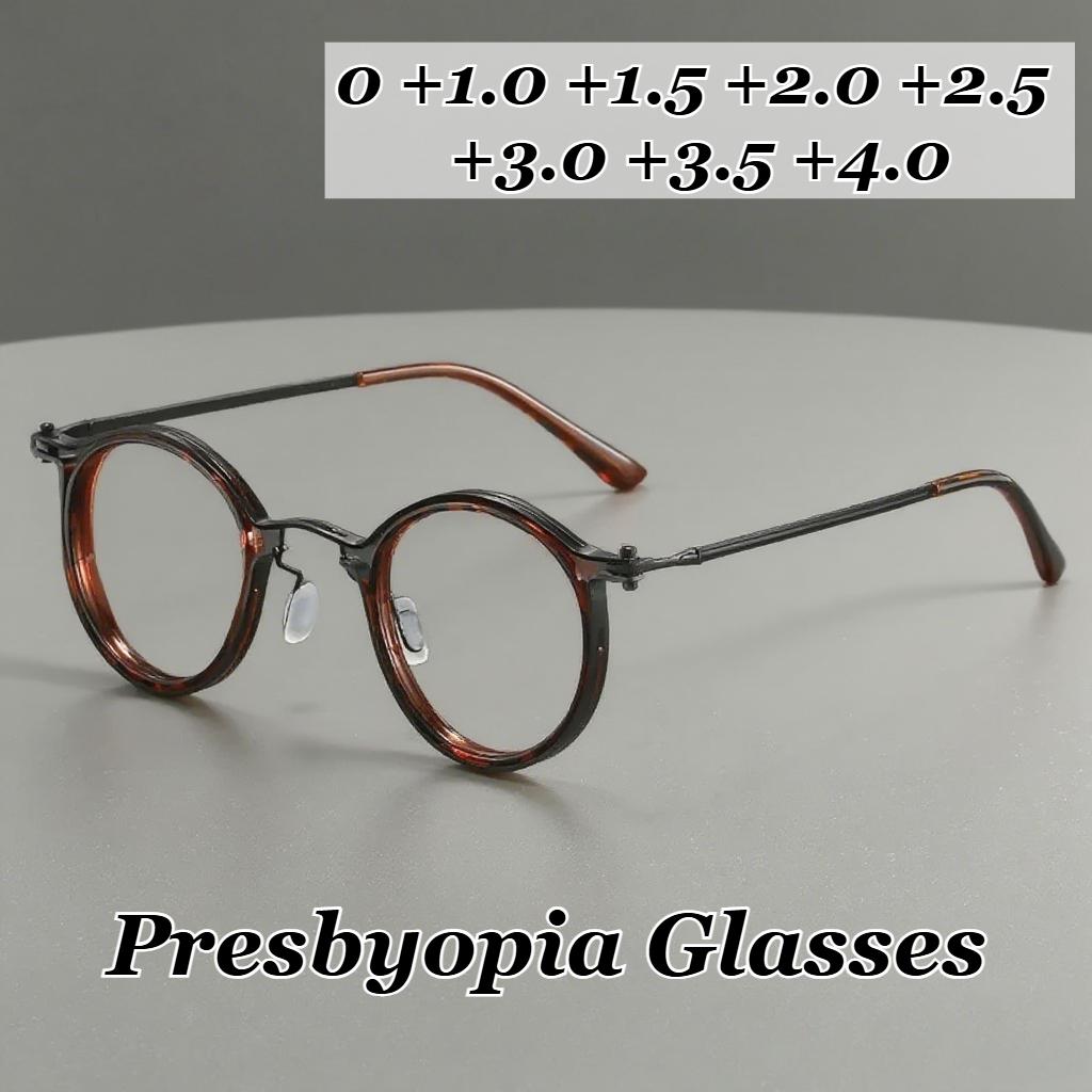 Men Women Fashion New Anti-Blue Light Reading Glasses Classic Retro Round Frame Glasses Transparent Lens Presbyopia Glasses