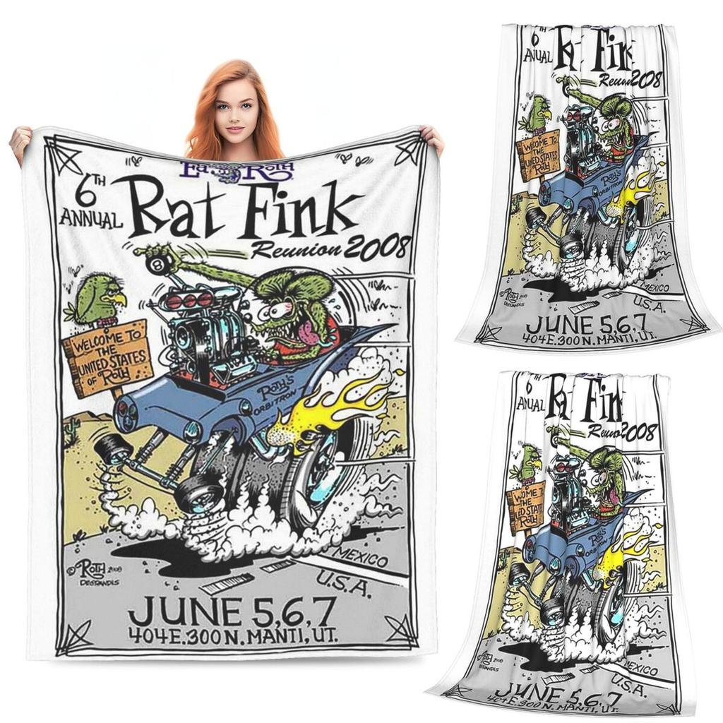 Пледы с рисунком Rat Fink Аниме Плед Мягкий Теплый Фланелевый Плед Постельное белье для Кровати Гостиной Пикника Путешествий Дома Дивана