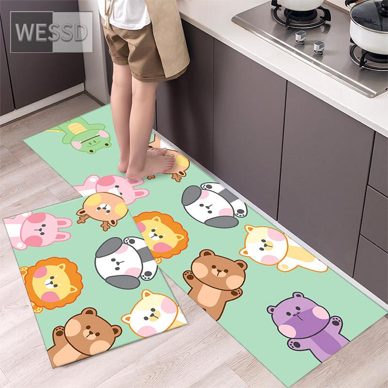 Набор кухонных ковров с героями мультфильмов, 2 шт., милые детские прикроватные коврики для спальни, небольшой коврик для прихожей, коврик для ванной комнаты, бегун 40X60 см, 40X120 см