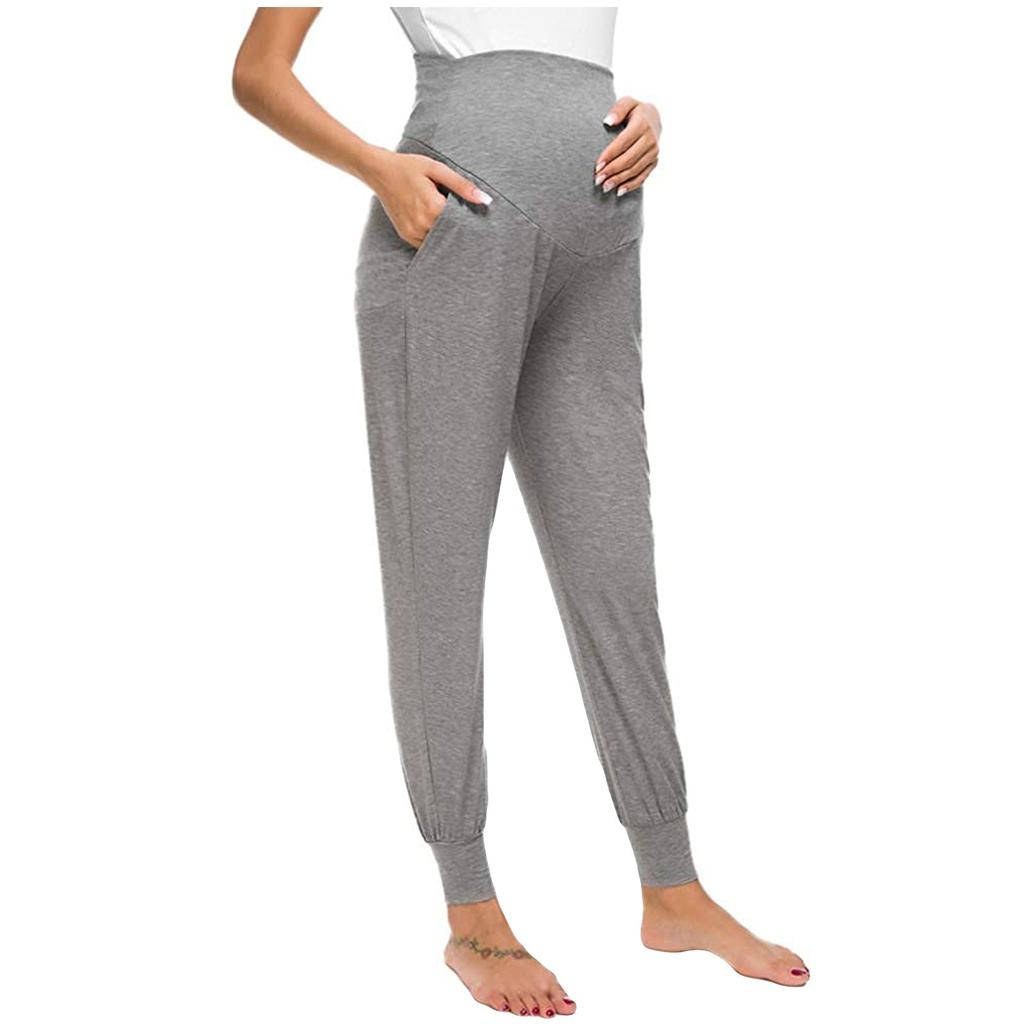 Женские цветные карманы Повседневные свободные брюки для беременных с поддержкой живота