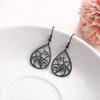 Vintage Hollow Women‘s Flower Earrings Jewelry Stainless Steel Water Drop Shape Geometric Earring
