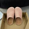 Fashion Spring Round Toe Cork Clogs Slippers for Women Outdoor Cork Footbed Flat Heels Mules Shoes Woman Plus Size Suede Slides Female