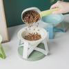 Korean Ceramic Elevated Pet Bowl Set: Anti-Black Chin Design with Flying Saucer Water Bowl.