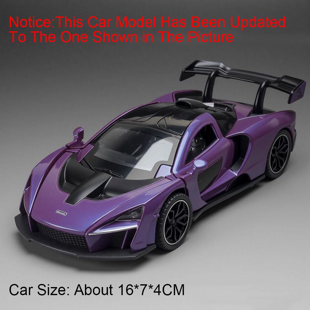 1:Масштаб 32 Модель спортивного автомобиля 720S Senna Игрушка Музыка Свет Металл Литье под давлением Резиновые шины Коллекция миниатюрных транспортных средств Хобби Подарки