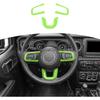 RT-TCZ For Wrangler JL Steering Wheel Trim Decal Panel Green For Jeep Wrangler JL JLU Gladiator JT 2018-Present Green Interior Accessories 3Pcs