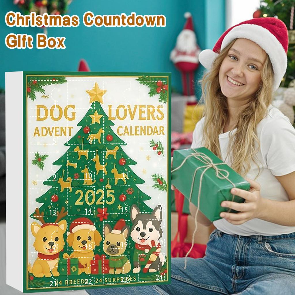 Dog Series Advent Calendar With Acrylic Festive Decor For Christmas Party Gifts