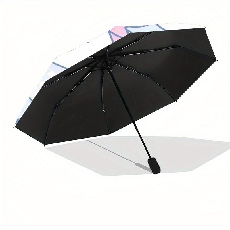 Blue Cinnamoroll and Bear Automatic Opening and Closing Cartoon Umbrella, Lightweight 3-Fold, With Cute Cartoon Characters, Suitable for Home, Outdoor