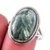 Natural Seraphinite Gemstone 925 Solid Sterling Silver Jewelry Ring Size 9 M9i56