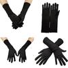 Muslim Arab Black Gloves for Women Sunproof Arm Cover Embroidery Long Arm Sleeves Full Finger Arabian Hijab Hand Gloves