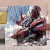 Gundam Anime Flannel Blanket - Soft Warm Perfect for Sofa, Bedding Camping Travel Office Home Decor -QJY