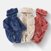 Infant Baby Hooded Romper Plush Jumpsuit
