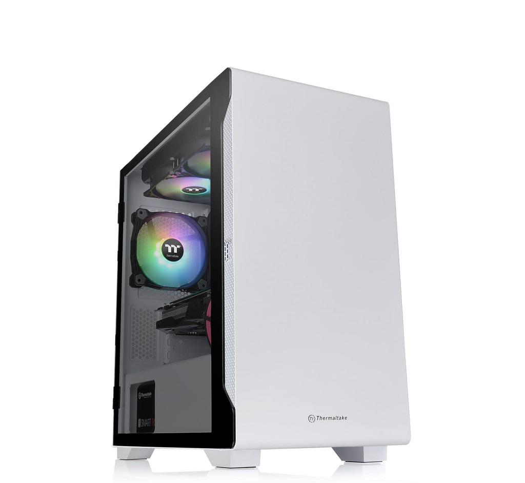 Корпус для ПК Thermaltake S100 TG Snow Edition из закаленного стекла Mini Tower, белый, с панелью-распашкой CS7886 CA-1Q9-00S6WN-00