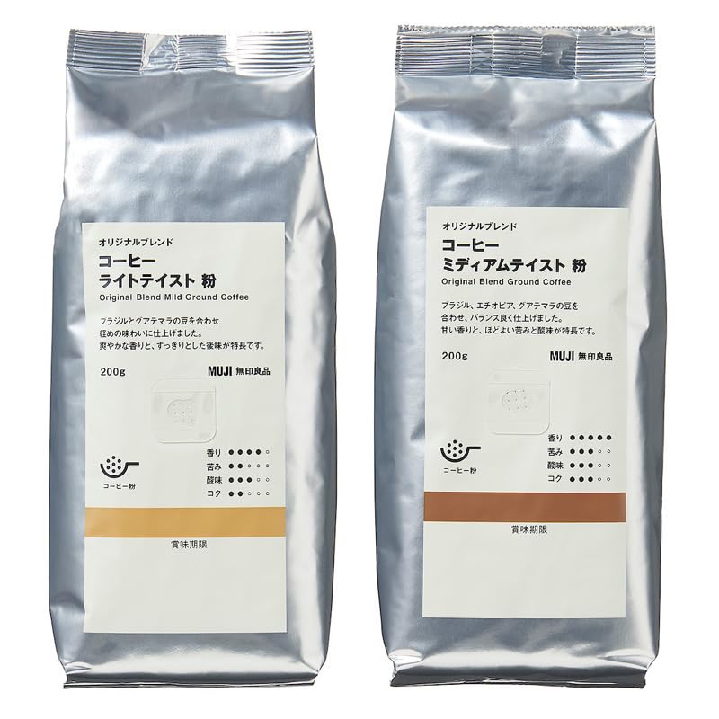 Комплектная покупка Кофе молотый Muji Original Blend Светлый вкус + Средний