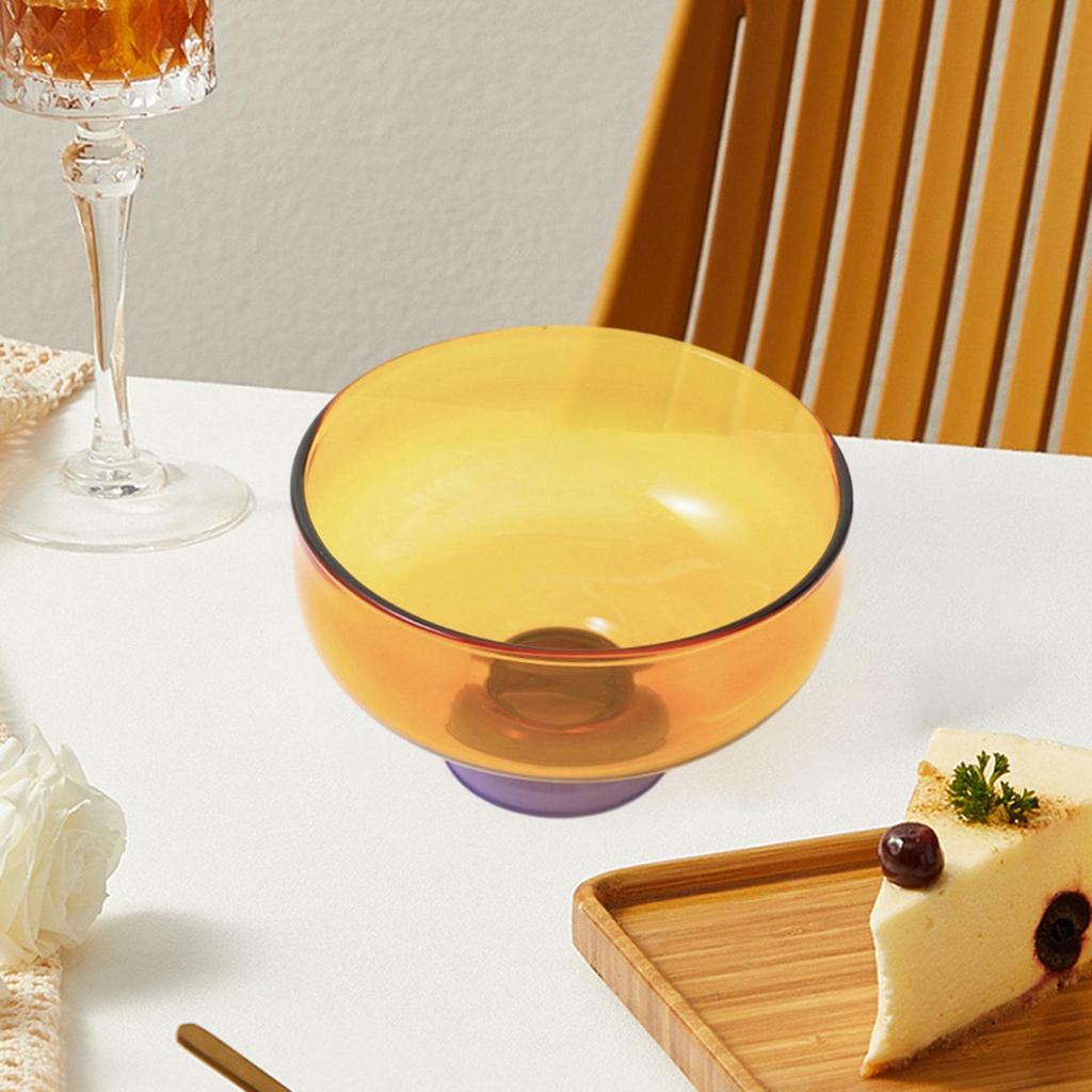 Стеклянная десертная чаша, декоративная фруктовая салатница, стеклянная миска для мороженого на ножке для приготовления на кухне, дня рождения, свадьбы, дома, приправы