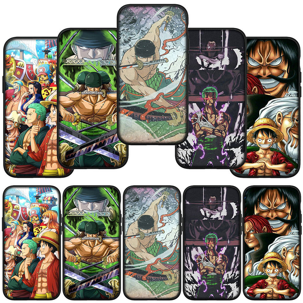 For Samsung Galaxy S24 S23 iPhone 16 15 14 Xiaomi Redmi Note 13 12 11 8Plus 9 Pro Max X XR Phone Case Lovely Roronoa Zoro One Piece Luffy OPPO Huawei