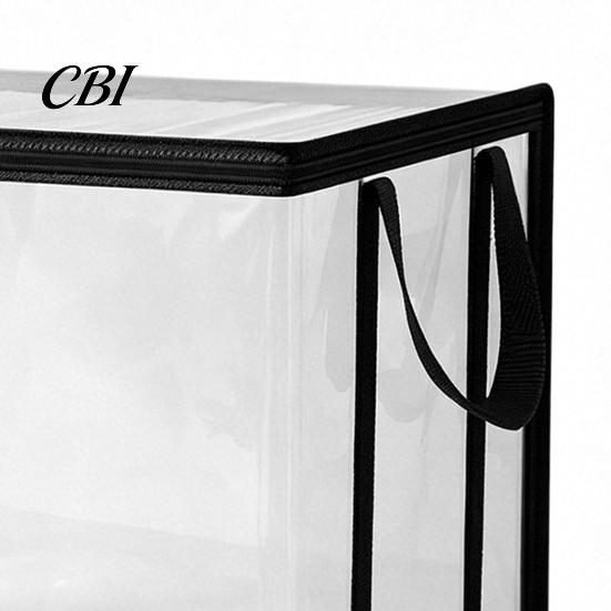 Large Capacity Storage Bag Clothes Bag, with Lid And Handles, Dustproof PVC Organizer, Transparent Container for Book Toys Thickened Composite
