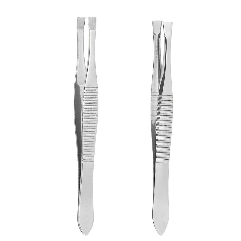 2pcs/set Stainless Steel Eyelash Tweezers False Lashes Grafting Tool Eyebrow Clipper Eye Brow Clips Removal Makeup Tools