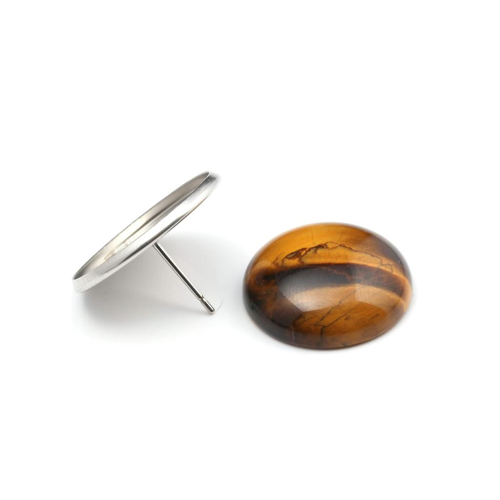 10Pcs, Energy Natural Stone Crystal Quartz Agate Malachite Turquoise Gemstone Cabochons, Fashion Handmade Round Ring Setting for Jewelry Making DIY