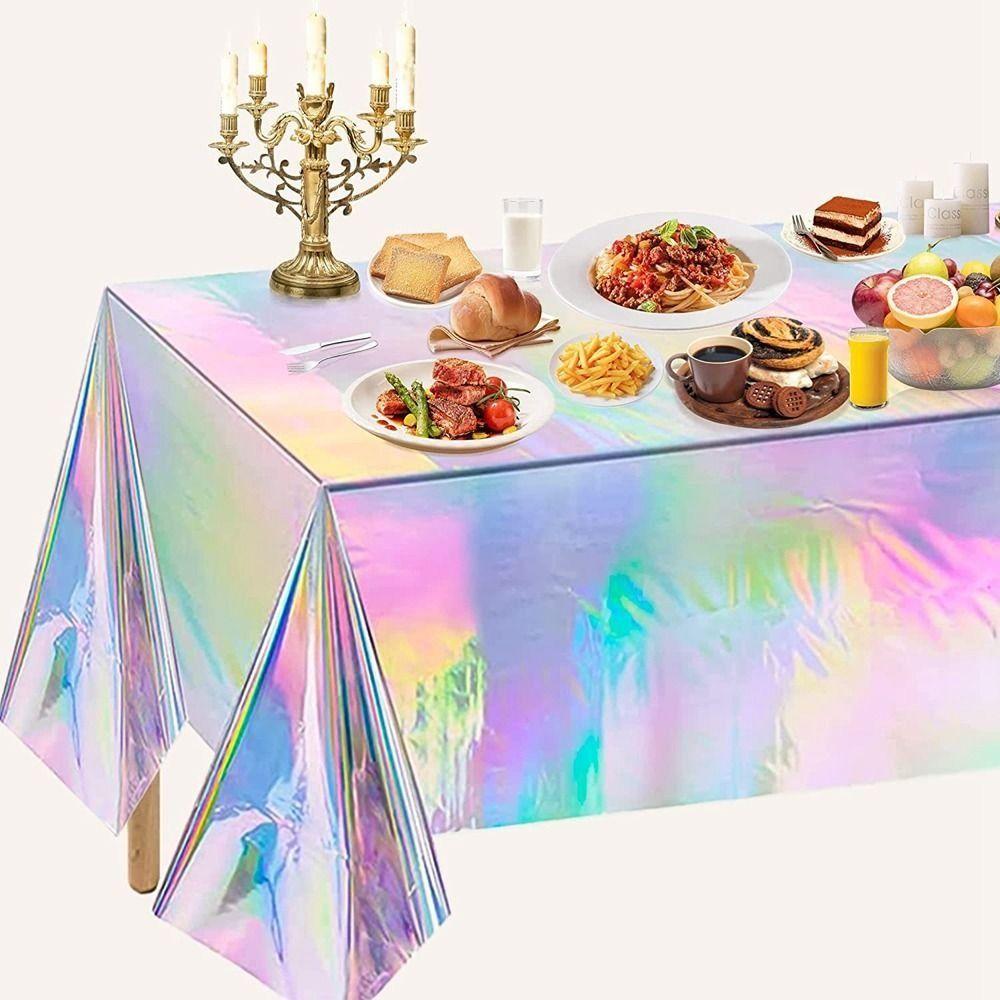 Plastic Laser Tablecover Disposable Laser Tablecloth Table Runner   Party Decor