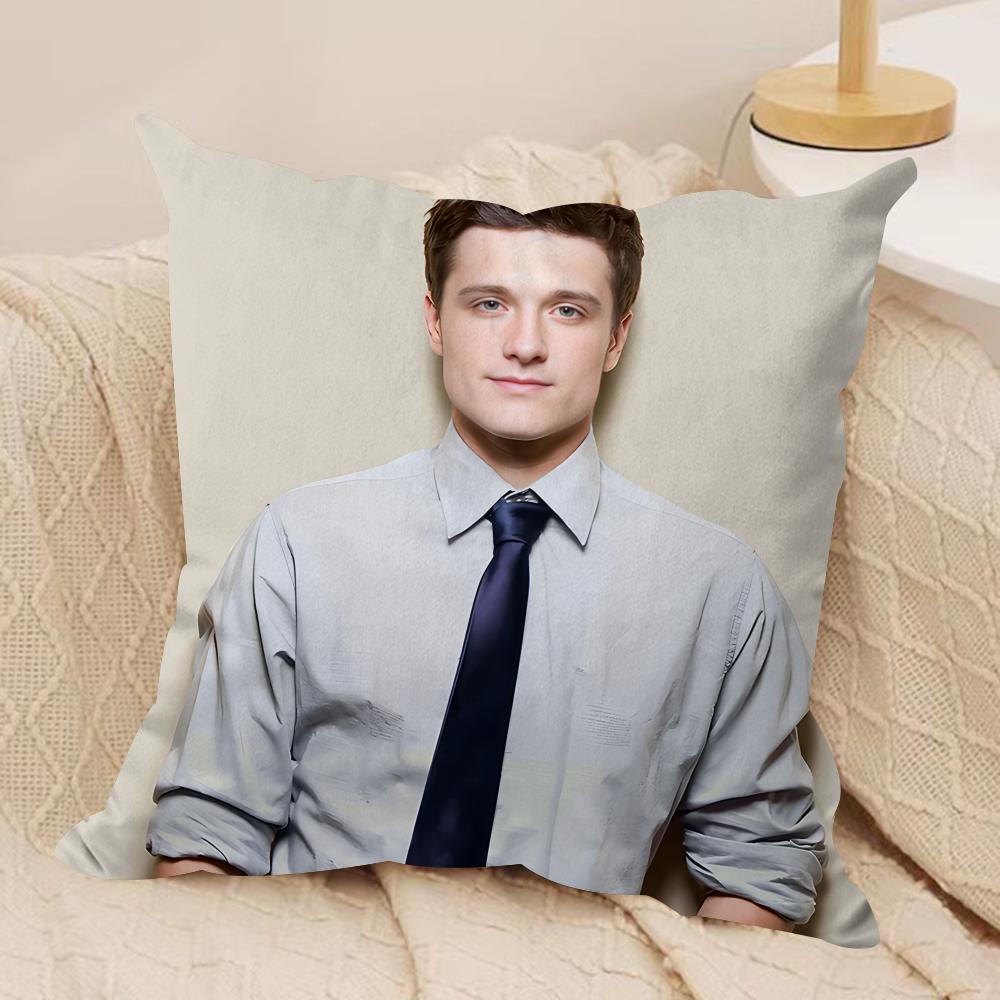 JJosh Hutcherson Love Cushion Cover Silky Short Plush Invisible Zipper Dustproof Sofa Pillow Case For Home Decor
