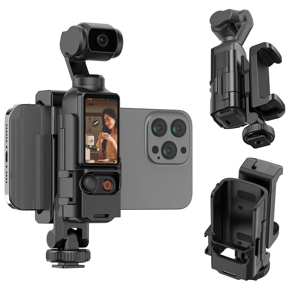 Phone Holder Stand for DJI Osmo Pocket 3 Cell Phone Mount Holder Bracket Expansion Protective Bezel with 1/4" Thread Hole2