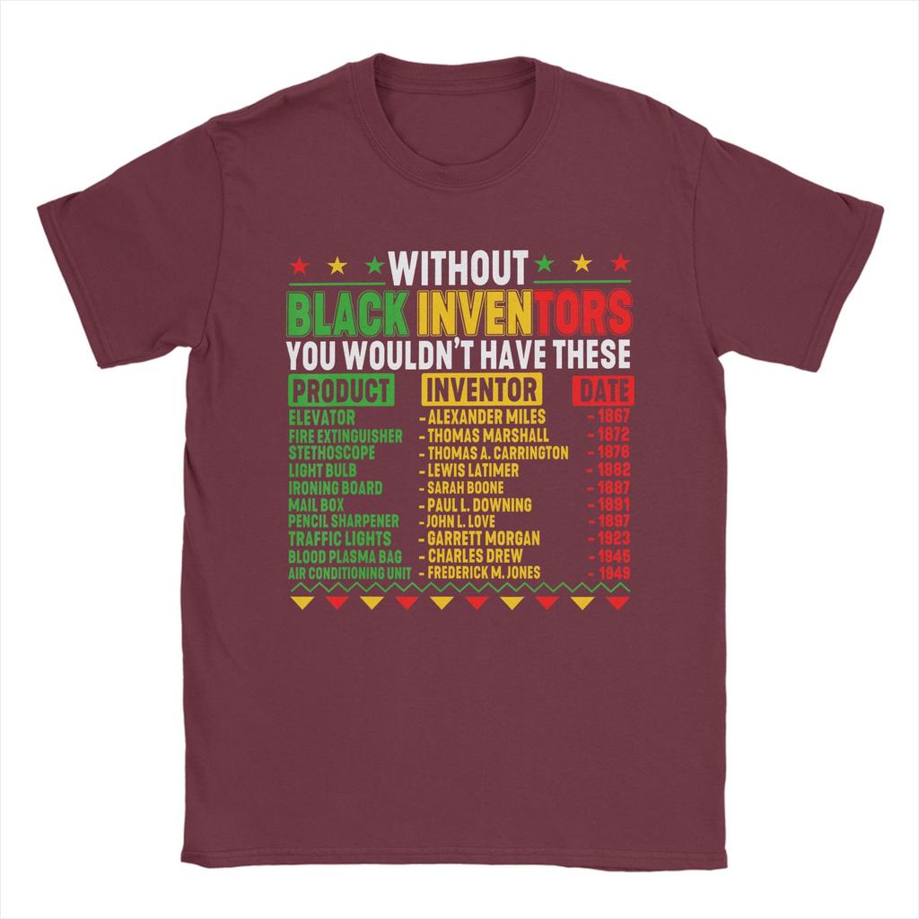 Without Black Inventors Black History Month T Shirts Mens 100 Cotton TShirts Round Collar Tees Short Sleeve Clothing