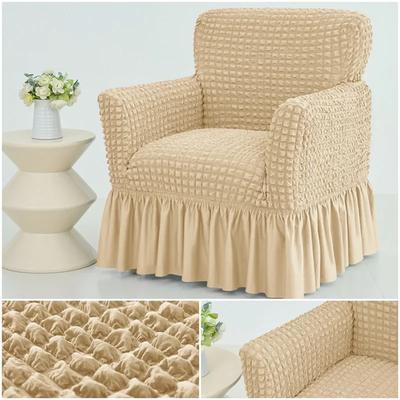 Чехол на клубное кресло Bubble Grid Эластичные чехлы на диван-ванну с оборкой Чехлы-накидки на одиночное кресло для гостиной, барной стойки, отеля