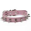 Colorful Cat Dog Collar Leather Pet Neck Strap Comfortable Pet Spiked Studded Collars  Cats