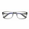 Men Square Metal Large Frame Reading Presbyopia Glasses Business Eyewear