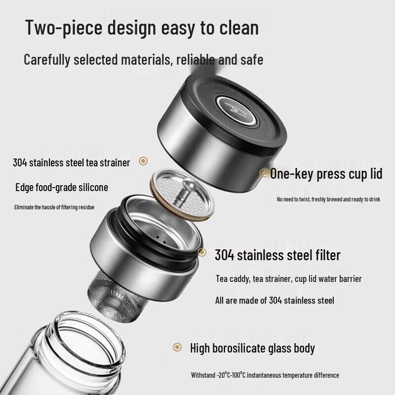 FUGUANG 300ml High Borosilicate Tea Infuser Bottle