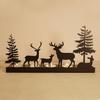 Christmas Forest Deer Candle Holder Iron Tree Deer Silhouette Candle Stand Candlestick Home Office Holiday Party Table Centerpiece Decoration