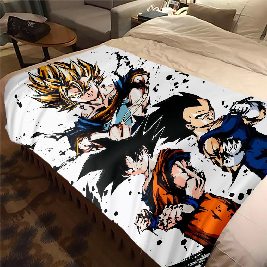 1 шт. Плед из фланели с принтом DRAGON BALL, Высокое качество, Для всех сезонов, Декор для дома, Тепло и Уют, Идеально для Рождественских подарков