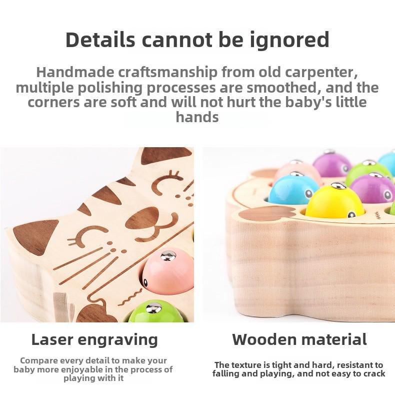 CPC Kids Магнитная игра «Рыбалка с котятами» – деревянная развивающая игрушка для тренировки концентрации