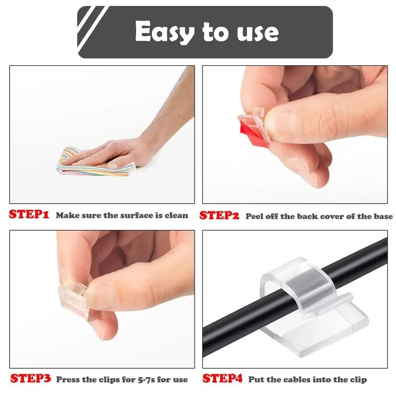 50 шт. зажимов для кабеля, самоклеящиеся черные держатели для проводов, органайзеры, зажимы для самоклеящихся автомобильных зажимов для проводов, аксессуары