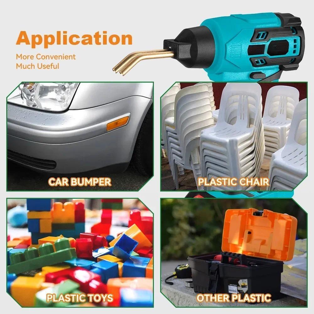 Новый 500℃ быстро нагревающийся пластиковый сварочный пистолет перезаряжаемый эффективный комплект для ремонта трещин на бампере автомобиля пластиковый сварочный аппарат для трещин