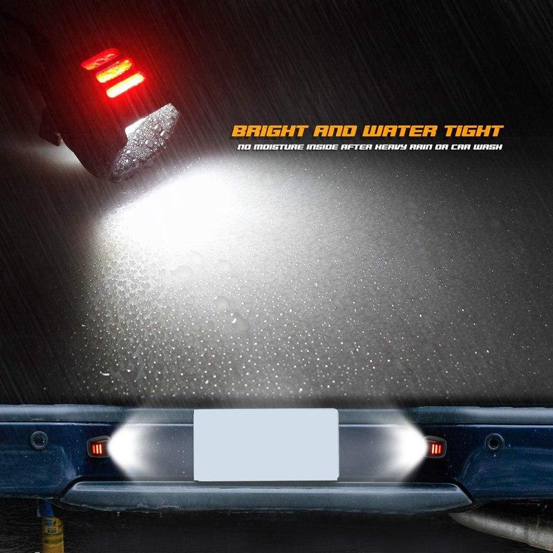 Powerful 2Pcs Red Tube SMD LED License Plate Light For Nissan Navara D40 2005-2016