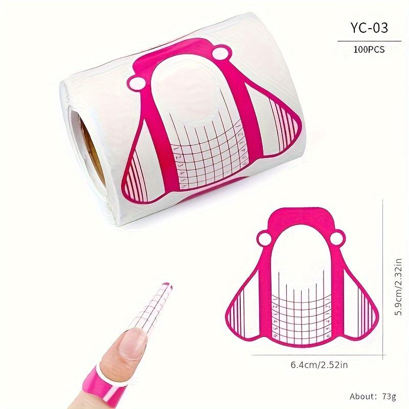 100 Pcs Polymer Gel Nail Extension Paper Forms, Butterfly Square Horseshoe Nail Guide Molds for Salon and Home Use