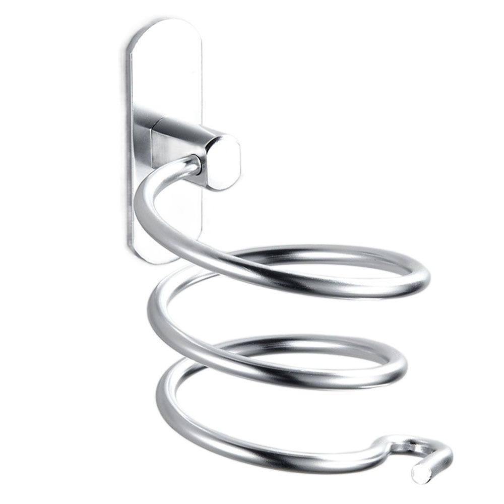 Ванная комната и туалет Дырокол Бесплатная полка для хранения Держатель для фена Стойка для фена Органайзер Инструмент