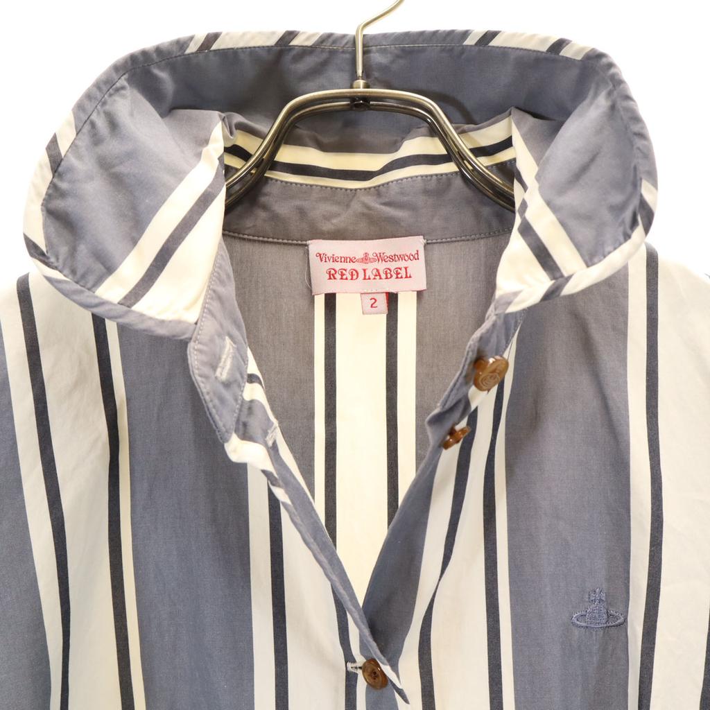 Vivienne Westwood Red Label Рубашка в полоску с длинным рукавом 2 серых Женская Б/У