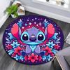 1pc Stitch Round Area Rug - Non-Slip, Machine Washable Polyester Carpet for Living Room & Bedroom Decor