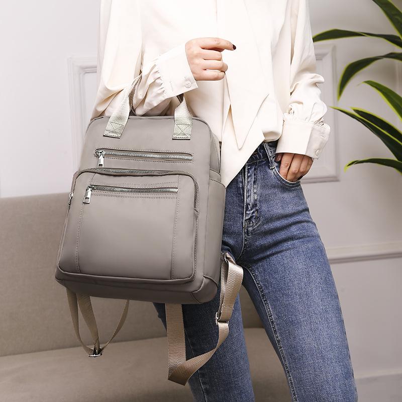 Мода Новый Рюкзак Женский Большой Вместимости Школьная Сумка для Подростка Путешествия Водонепроницаемый Оксфордский Рюкзак Простой Черный Рюкзак CLE