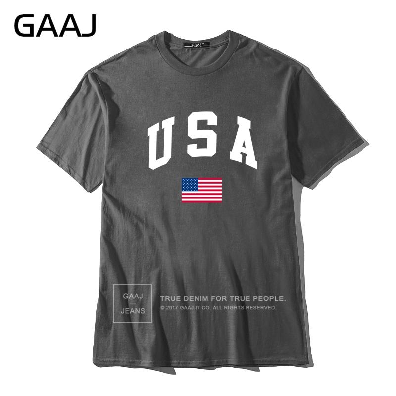 GAAJ USA Американский флаг Мужская футболка Топ Высококачественные 100% хлопковые футболки Для мужчины Футболка Печатный бренд Одежда Повседневная уличная одежда